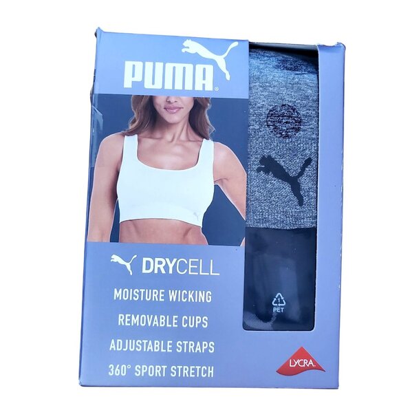 PUMA Lg 2 Pack Seamless Athletic Sports Bra Set Adjustable Drycell Activewear - Picture 1 of 13